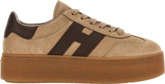 Hogan Beige Cool Nubuck Leather Sneakers