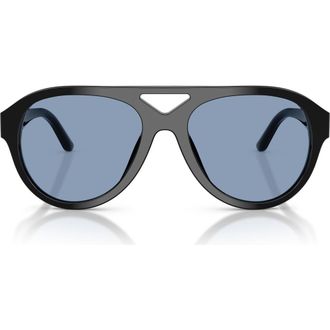 Tory Burch 55mm Pilot Sunglasses in Black /Blue at Nordstrom