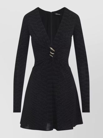 Roberto Cavalli serpentine print mini dress long sleeves