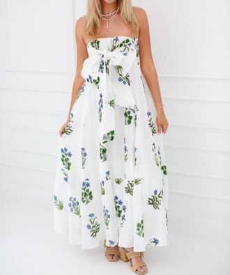Vilagallo Susan Maxi Dress In Floral Azul