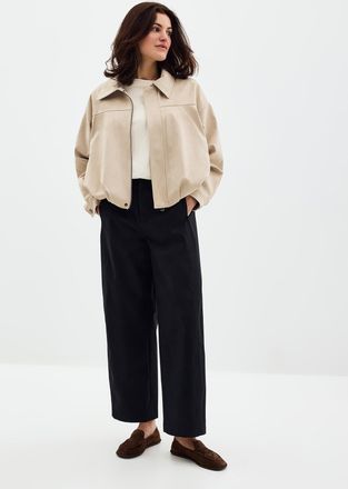 Contemporaine Womens Cotton-lyocell chino pant Fit: Barrel leg, high rise