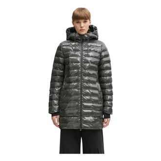 Rains Lohja Curve Hooded Puffer Coat - Dames - Winterjassen - Groen - XS - Leer - Jassen