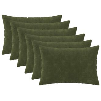 vidaXL Federa 6 Pcs Heerlen Verde 50 X 75 Cm Fleece In Microfibra Vidaxl
