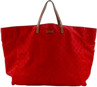 Gucci Pre-owned Vintage Tote Bag - Dames - Vintage Shopper - Rood - ONE Size - Nylon - Vintage