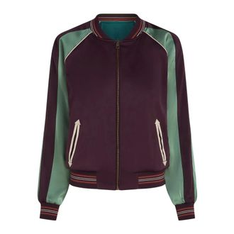 King Louie Jassen, Dames, Paars, S, Satijn, Bomber Dusk Satin