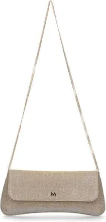 Ursula Mascar&oacute; Medium Clutch With Cross Body Chain Strap in Champagne Gold at Nordstrom