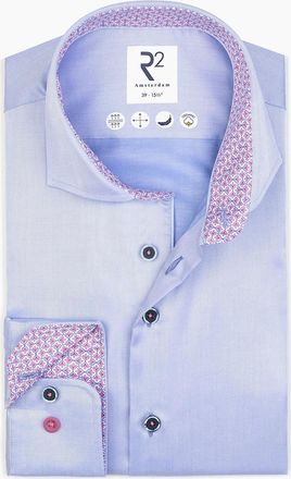 R2 Mens R2 CUT AWAY COLLAR LONG SLEEVED SHIRT LIGHT BLUE - Size: 40