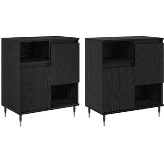 vidaXL Vidaxl - Sideboards 2 pcs Black oak 120 x 35 x 70 cm Engineered wood