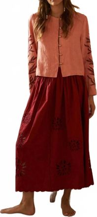 Carolina K Ali Embroidered Sleeves Jacket In Pink