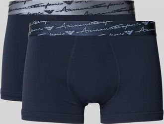 Emporio Armani Trunks mit elastischem Label-Bund im 2er-Pack in Marine, Größe XL