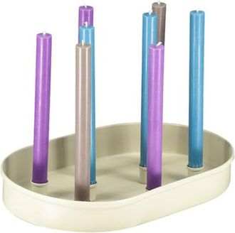 British Colour Standard Oval Metal Candle Platter in Stone White at Nordstrom