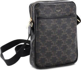 Celine Vertical Messenger Triomphe Coated Canvas crossbody bag - Zwart