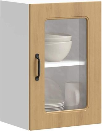 vidaXL Pensile da Cucina con Porta in Vetro Kalmar Rovere Artigianale - Vidaxl