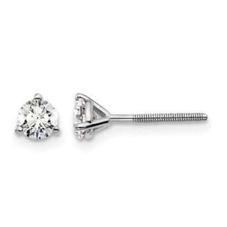 Diamond2Deal 14k Gold 1/2 ct Round Lab Grown Diamond Stud Earrings Screw Back VS Clarity, D-E Color