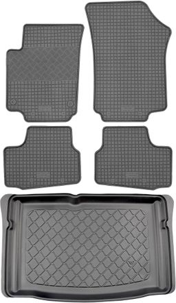 OEM Seat Mii Hatchback (3/5 Puertas) Desde Diciembre De 2011 Hasta 2019. Juego: Alfombrillas De Goma Para Coche + Alfombrilla Para Maletero