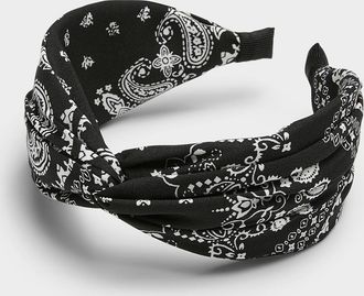 Simons Womens Knotted wide paisley headband