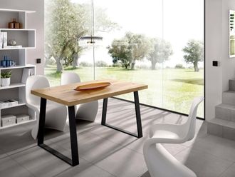 Dmora Dmora - Mesa Fija Darrigh, Mesa De Comedor Multiusos, Mesa De Comedor O Cocina Rectangular, 140x90h75 Cms, Roble Nodi