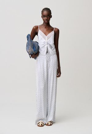 Claudie Pierlot Pantalon fluide taille &eacute;lastiqu&eacute;e