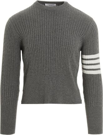 Thom Browne Grey 4 Bar sweater