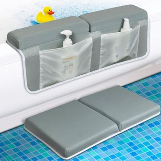 Gabrielle Rodillera Para Ba&ntilde;o Con Reposabrazos, Alfombrilla Antideslizante Y Soporte Para Codos Para Ba&ntilde;o De Beb&eacute;. Alfombrilla De Ba&ntilde;o Con Bolsa De Almacenamien
