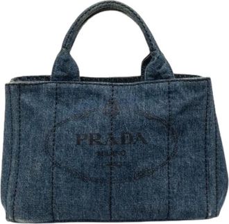Prada Pre-owned Tote Bags, female, Blue, Size: ONE SIZE Pre-owned Satchel