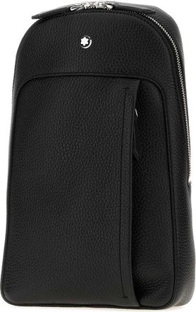Montblanc Mens Black Leather Crossbody Bag Borse A Mano