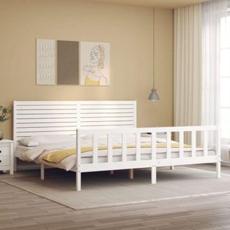 vidaXL Vidaxl - Estructura De Cama Sin Colch&oacute;n Madera Maciza Blanca 200x200 Cm