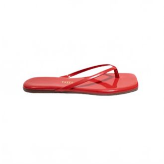 Tkees Womens Square Toe Lily Sandals In Red Gloss