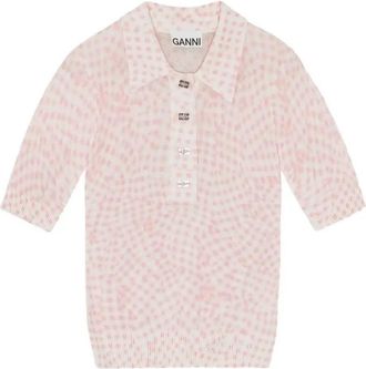 Ganni Patterned-Jacquard Top - Womens - Fabric