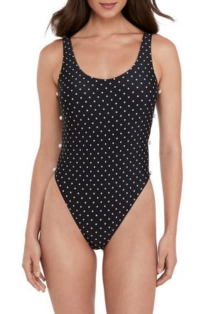 Steve Madden Side Cutout Open Back One-Piece Swimsuit in Raven Black at Nordstrom, Size X-Large