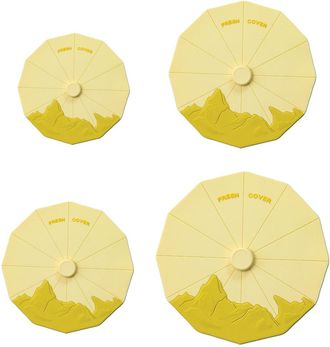 OEM Paquete De 4 Tapas De Silicona Resistentes Para Cuencos - Amarillas
