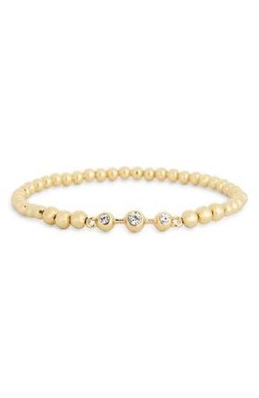 Nordstrom Rack Cubic Zirconia Bubble Stretch Bracelet in Clear- Gold at Nordstrom Rack