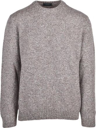 Zanone Maglione Girocollo - Heren - Ronde hals truien - Grijs - 2XL - Wol - Truien & Vesten