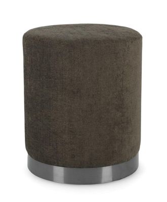 Konte Design Pouf de tela marr&oacute;n timo con aro de metal