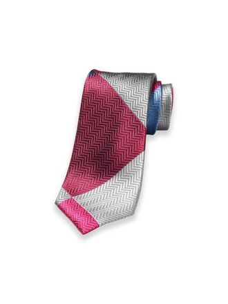 Paul Fredrick Patchwork Woven Silk Tie in Red Multi at Nordstrom