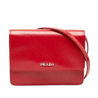 Prada Pre-owned Leather prada-bags - Dames - Pre-owned - Rood - Maat: ONE Size Leer