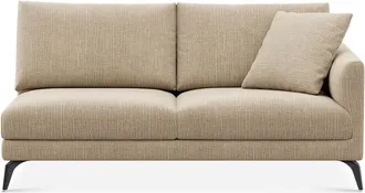 Castlery Lena Right Arm 2 Seater Sofa Customized, (Washed Chenille) Sand (Matte Black Legs), Machine Washable, Removable Covers for Sofas, Castlery