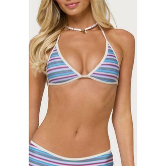 Edikted Carlota Stripe Triangle Bikini Top in Mix at Nordstrom, Size X-Small