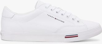 Tommy Hilfiger Mens Vulcanized Leather Mix Sneaker - White - US 11.5 / EU 45