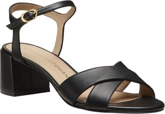 Stuart Weitzman Dayna Block 50 Leather Sandal