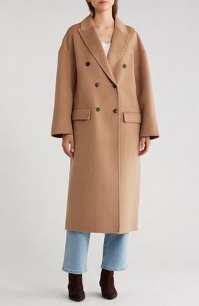 Reiss Lara Double Breasted Coat in Camel at Nordstrom Rack, Size 14 Us / 18 Uk