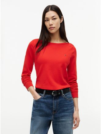 Tommy Hilfiger Womens Boatneck Sweater - Red - XXL