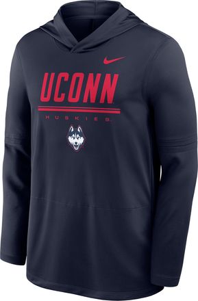 Nike UConn Sideline Nike Mens Dri-FIT College Long-Sleeve Hooded Top in Blue | IV7928-421