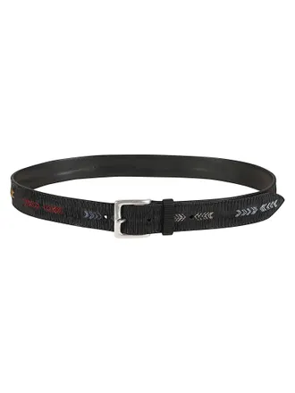 Orciani Blade Sioux Textured Embroidered Arrow Calf Leather Belt