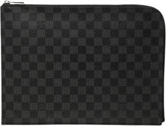 Louis Vuitton Pre-owned Damier Pochette - Dames - Vintage Clutch - Zwart - ONE Size - Leer - Vintage