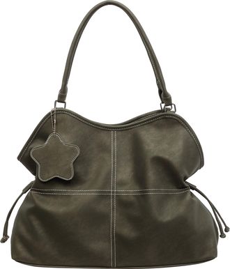 Generic Women Girls PU Leather Single Shoulder Handbag Solid Color Shoulder Bag for School Work Daily Use-Green