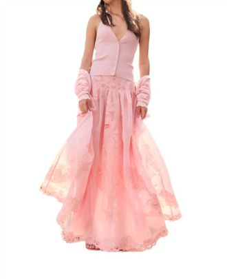 LoveShackFancy Burano Maxi Skirt In Pink