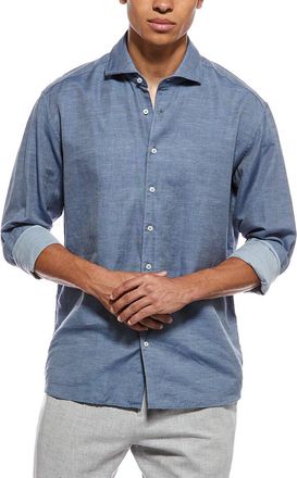 Eterna Soft Linen-Blend Modern Fit Cutaway Collar Shirt