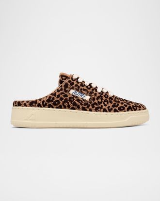Autry Leopard-Printed Mesh Sneaker Mules