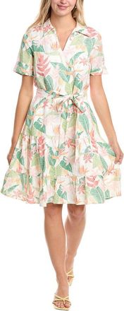 Tori Richard Tori Richard Takes 2 To Mango Devon Linen-Blend Shirtdress